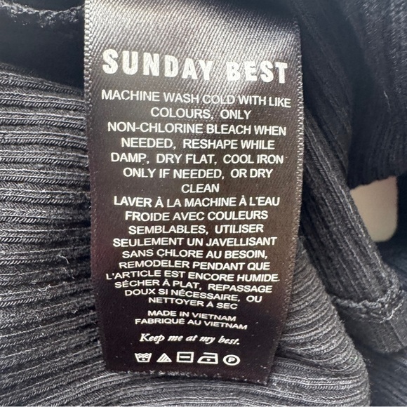 Aritzia Sunday Best Firecracker Tank Cropped Black Ribbed Tank Ruffle Straps M - Picture 5 of 10